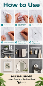 Strong Punch Free & Waterproof Wall Hooks [ Buy 10 Get 10 Free ]